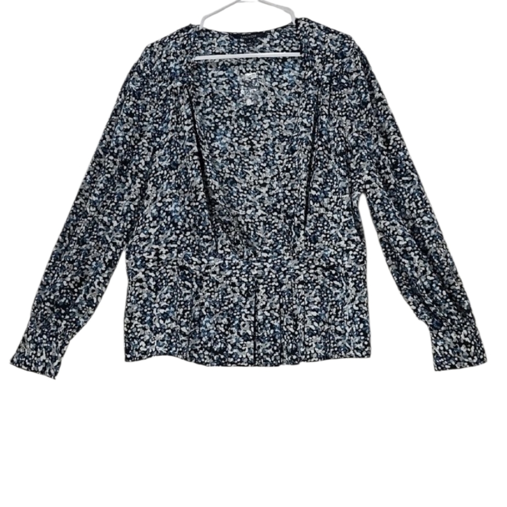 3/$15 Chadwicks - Women's Long Sleeve V-Neck Speckled Blouse Plus Size 18